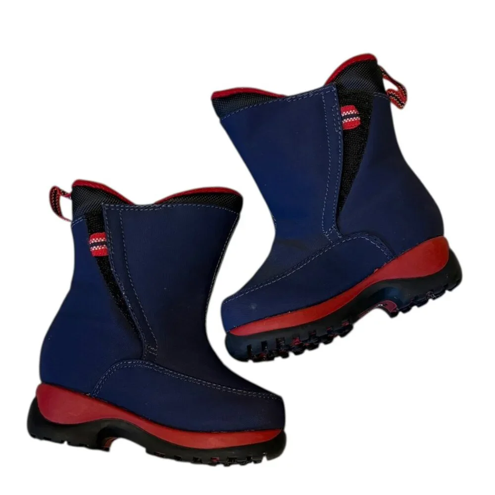 Lands End Blue Red Insulated Toddler Snow Boots size 6